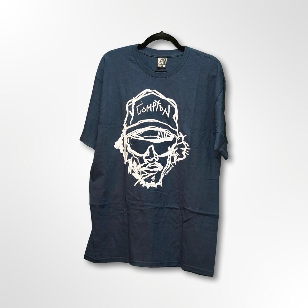 Rocksmith Eazy-E Compton Graphic Tee Men's Large Blue Hip Hop NWA Rap NWOT